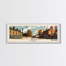 Load image into Gallery viewer, Derby, England Panoramic Canvas Print, Derby, England Painting, England Art, Derby Travel Poster, Travel Art, Vacation Gift
