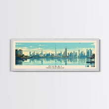 Load image into Gallery viewer, Dubai, United Arab Emirates Panoramic Canvas Print, Dubai, United Arab Emirates Painting, United Arab Emirates Art, Dubai Travel Poster, Travel Art, Housewarming Gift
