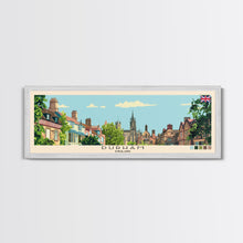 Load image into Gallery viewer, Durham, England Panoramic Canvas Print, Durham, England Painting, England Art, Durham Travel Poster, Travel Art, Vacation Gift
