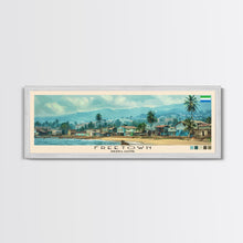 Load image into Gallery viewer, Freetown, Sierra Leone Panoramic Canvas Print, Freetown, Sierra Leone Painting, Sierra Leone Art, Freetown Travel Poster, Travel Art, Living Room Painting

