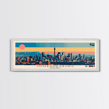 Load image into Gallery viewer, Johannesburg, South Africa Panoramic Canvas Print, Johannesburg, South Africa Painting, South Africa Art, Johannesburg Travel Poster, Travel Art, Guest Room Painting
