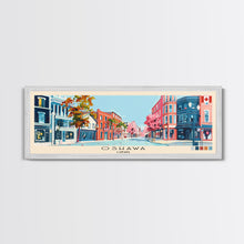 Load image into Gallery viewer, Oshawa, Canada Panoramic Canvas Print, Oshawa, Canada Painting, Canada Art, Oshawa Travel Poster, Travel Art, Housewarming Gift
