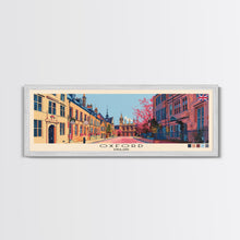 Load image into Gallery viewer, Oxford, England Panoramic Canvas Print, Oxford, England Painting, England Art, Oxford Travel Poster, Travel Art, Living Room Painting

