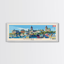 Load image into Gallery viewer, Quebec City, Canada Panoramic Canvas Print, Quebec City, Canada Painting, Canada Art, Quebec City Travel Poster, Travel Art, Vacation Gift
