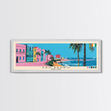 Load image into Gallery viewer, San-Pedro, Ivory Coast Panoramic Canvas Print, San-Pedro, Ivory Coast Painting, Ivory Coast Art, San-Pedro Travel Poster, Travel Art, Vacation Gift
