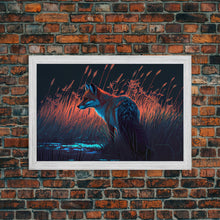 Carregar imagem no visualizador da galeria, Cute animal prints, fox hunting in the tall grass, framed canvas print
