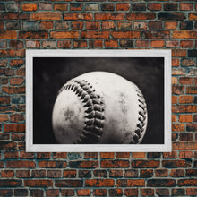 Carregar imagem no visualizador da galeria, Framed Baseball Print, Black and White Baseball Picture, Sports Wall Decor, Boys Room Wall Decor, Baseball Player Gift, Baseball Nursery Art
