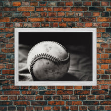 Load image into Gallery viewer, Framed Baseball Print, Black and White Baseball Picture, Sports Wall Decor, Boys Room Wall Decor, Baseball Player Gift, Baseball Nursery Art
