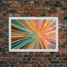 Load image into Gallery viewer, MCM Mid Century Modern Retro Canvas Print Mid Century Wall Art Large Wall Art Geometric Art in Teal Coral and Yellow "Light Speed Tunnel"
