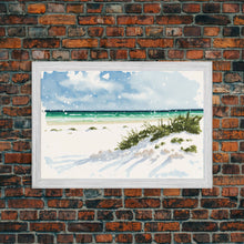 Load image into Gallery viewer, framed ocean art canvas, beach wall art, framed wall art, living room wall decor, abstract landscape art, framed canvas print
