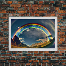 Carregar imagem no visualizador da galeria, Fish-Eye Rainbow, Yellowstone, Framed Canvas Print, beautiful rainbow nature art
