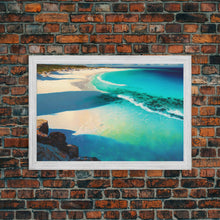 Carregar imagem no visualizador da galeria, Bird&#39;s Eye View Of a Tropical Beach, Framed Canvas Print, Lake House Art, Modern Farmhouse Decor
