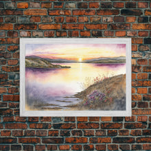 Cargar imagen en el visor de la galería, Flower Watercolor Painting, Beautiful thin brush stroke watercolor landscape, framed canvas print, living room art
