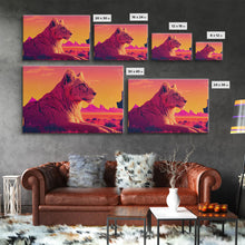 Cargar imagen en el visor de la galería, Cool lioness art, boss lady art, framed canvas print, pastel art of Africa

