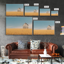 Load image into Gallery viewer, Liminal Spaces, Rustic Farmhouse Wall Decor, Teal Gray Barn Landscape Art Print or Canvas, Country Living Room Wall Decor, Liminal Art
