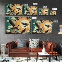 Cargar imagen en el visor de la galería, Flock of Geese, art deco style, midcentury style art, framed canvas print
