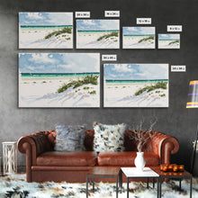 Load image into Gallery viewer, framed ocean art canvas, beach wall art, framed wall art, living room wall decor, abstract landscape art, framed canvas print
