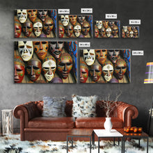 Carregar imagem no visualizador da galeria, African Traditional Masks Framed Canvas Wall Art | Canvas Print Decor for Home &amp; Office Decoration I Ready To Hang Canvas
