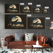 Load image into Gallery viewer, Cheetah Made of Stars Print, Synthwave Animal Prints, Cheetah and a starry night sky, framed canvas print, cute animal art
