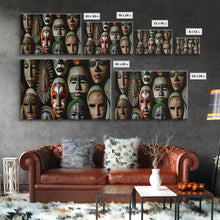 Carregar imagem no visualizador da galeria, African Traditional Masks Framed Canvas Wall Art | Canvas Print Decor for Home &amp; Office Decoration I Ready To Hang Canvas
