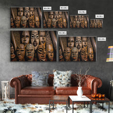 Carregar imagem no visualizador da galeria, African Traditional Masks Framed Canvas Wall Art | Canvas Print Decor for Home &amp; Office Decoration I Ready To Hang Canvas Print
