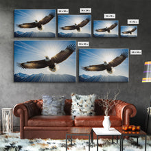 Carregar imagem no visualizador da galeria, Bald Eagle in a Mountain Clouds Canvas Wall Art Design, Framed Canvas Print Decor for Home &amp; Office Decoration, CANVAS READY to Hang
