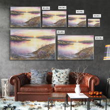 Cargar imagen en el visor de la galería, Flower Watercolor Painting, Beautiful thin brush stroke watercolor landscape, framed canvas print, living room art
