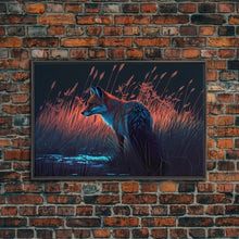 Carregar imagem no visualizador da galeria, Cute animal prints, fox hunting in the tall grass, framed canvas print
