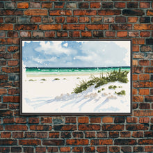 Load image into Gallery viewer, framed ocean art canvas, beach wall art, framed wall art, living room wall decor, abstract landscape art, framed canvas print
