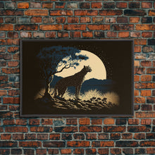 Load image into Gallery viewer, Cheetah Made of Stars Print, Synthwave Animal Prints, Cheetah and a starry night sky, framed canvas print, cute animal art
