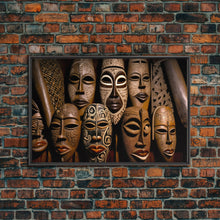 Carregar imagem no visualizador da galeria, African Traditional Masks Framed Canvas Wall Art | Canvas Print Decor for Home &amp; Office Decoration I Ready To Hang Canvas Print
