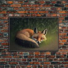 Carregar imagem no visualizador da galeria, Cute Sleeping fox Framed Canvas Wall Art, Canvas Print Decor for Home &amp; Office Decoration Canvas Ready to Hang
