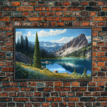 Carregar imagem no visualizador da galeria, Calm and Serene Landscape Painting, Framed Canvas Print, Canvas Art, Framed wall decor, living room wall art, Pine Tree Lake

