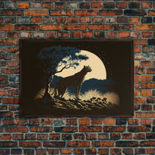 Load image into Gallery viewer, Cheetah Made of Stars Print, Synthwave Animal Prints, Cheetah and a starry night sky, framed canvas print, cute animal art
