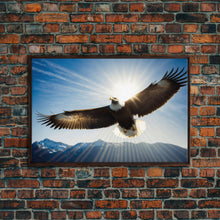 Carregar imagem no visualizador da galeria, Bald Eagle in a Mountain Clouds Canvas Wall Art Design, Framed Canvas Print Decor for Home &amp; Office Decoration, CANVAS READY to Hang
