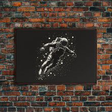 Carregar imagem no visualizador da galeria, Adrift - Astronaut Lost In Space - Framed Canvas Print - Black and White Space Art
