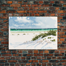Load image into Gallery viewer, framed ocean art canvas, beach wall art, framed wall art, living room wall decor, abstract landscape art, framed canvas print
