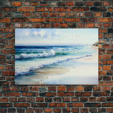 Load image into Gallery viewer, framed ocean art, beach wall art, framed wall art, living room wall decor, abstract landscape art, framed canvas print
