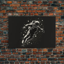 Carregar imagem no visualizador da galeria, Adrift - Astronaut Lost In Space - Framed Canvas Print - Black and White Space Art
