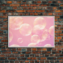 Load image into Gallery viewer, Pink Bathroom Wall Decor, Pink Bubbles Abstract Wall Art Print, Bubbles Print, Pink Nursery Wall Art, Bubbles Nursery Art Print Framed Art
