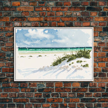 Load image into Gallery viewer, framed ocean art canvas, beach wall art, framed wall art, living room wall decor, abstract landscape art, framed canvas print
