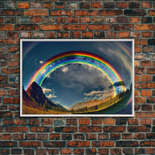 Carregar imagem no visualizador da galeria, Fish-Eye Rainbow, Yellowstone, Framed Canvas Print, beautiful rainbow nature art
