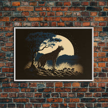 Load image into Gallery viewer, Cheetah Made of Stars Print, Synthwave Animal Prints, Cheetah and a starry night sky, framed canvas print, cute animal art
