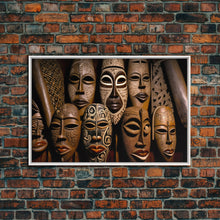 Carregar imagem no visualizador da galeria, African Traditional Masks Framed Canvas Wall Art | Canvas Print Decor for Home &amp; Office Decoration I Ready To Hang Canvas Print
