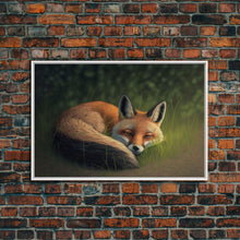 Carregar imagem no visualizador da galeria, Cute Sleeping fox Framed Canvas Wall Art, Canvas Print Decor for Home &amp; Office Decoration Canvas Ready to Hang
