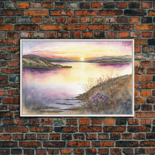 Cargar imagen en el visor de la galería, Flower Watercolor Painting, Beautiful thin brush stroke watercolor landscape, framed canvas print, living room art
