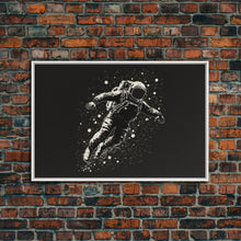 Carregar imagem no visualizador da galeria, Adrift - Astronaut Lost In Space - Framed Canvas Print - Black and White Space Art
