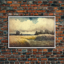Load image into Gallery viewer, Subdued Watercolor Wall Art, Framed Canvas Print, Muted Moody Minimalist Boho Style Wall Art, Guest Room, Above Bed Art, Above Sofa Wall Art
