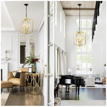 Carregar imagem no visualizador da galeria, 4 Light Farmhouse Chandelier Hanging Lights Pendant with Modern Design
