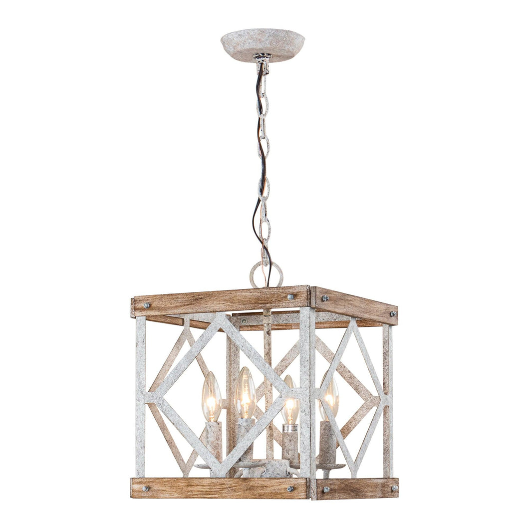 4-Light Farmhouse White Pendant Lighting